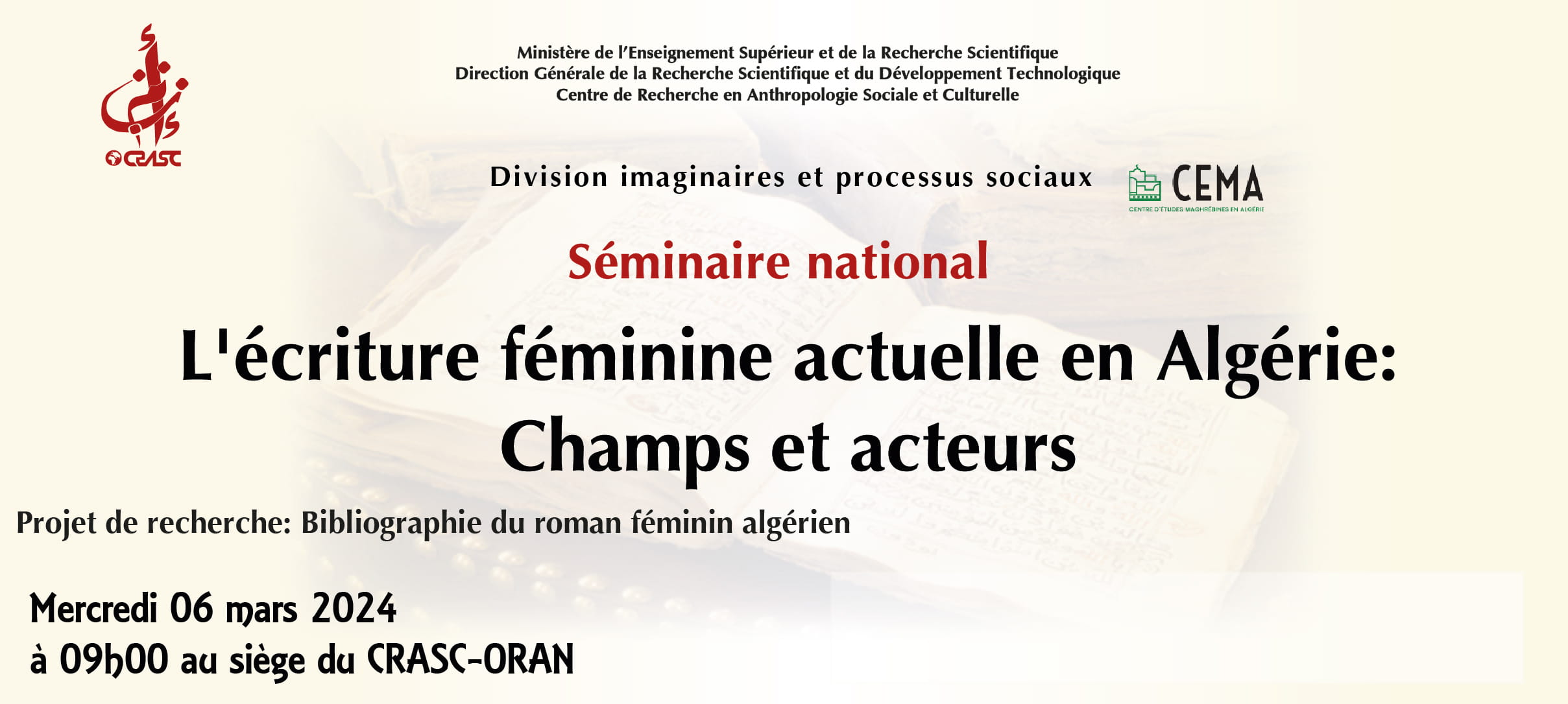 L'écriture féminine actuelle en Algérie: Champs et acteurs