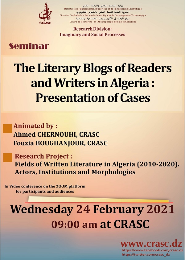 Literary blogs of readers and writers in Algeria: case presentations