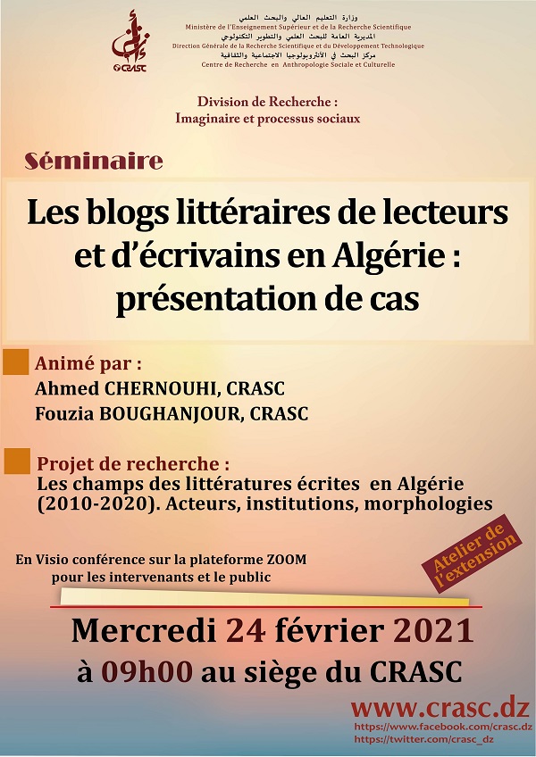 Les blogs littéraires de lecteurs et d'écrivains en Algérie: présentation de cas