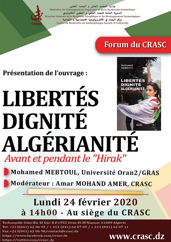 Presentation d'ouvrage:Libertés Dignité Algerienité , avant et pendant le "Hirak"
