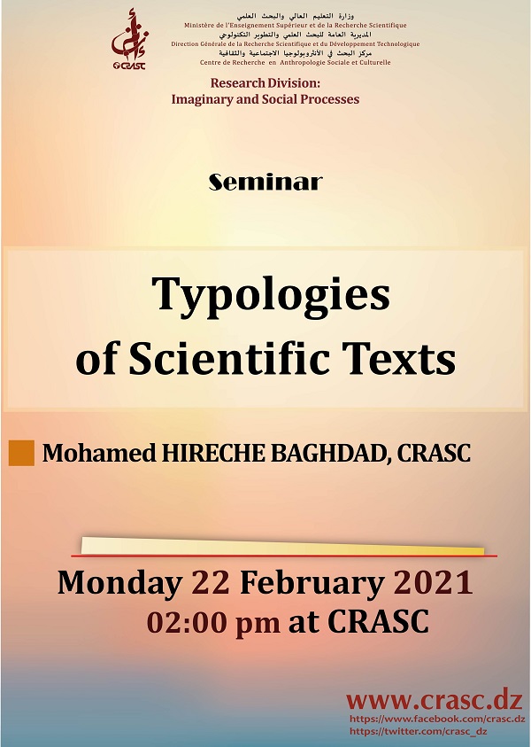 Typologies of scientific texts