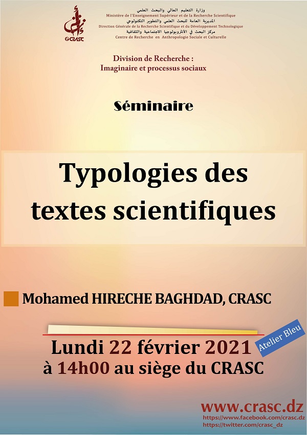 Typologies des textes scientifiques