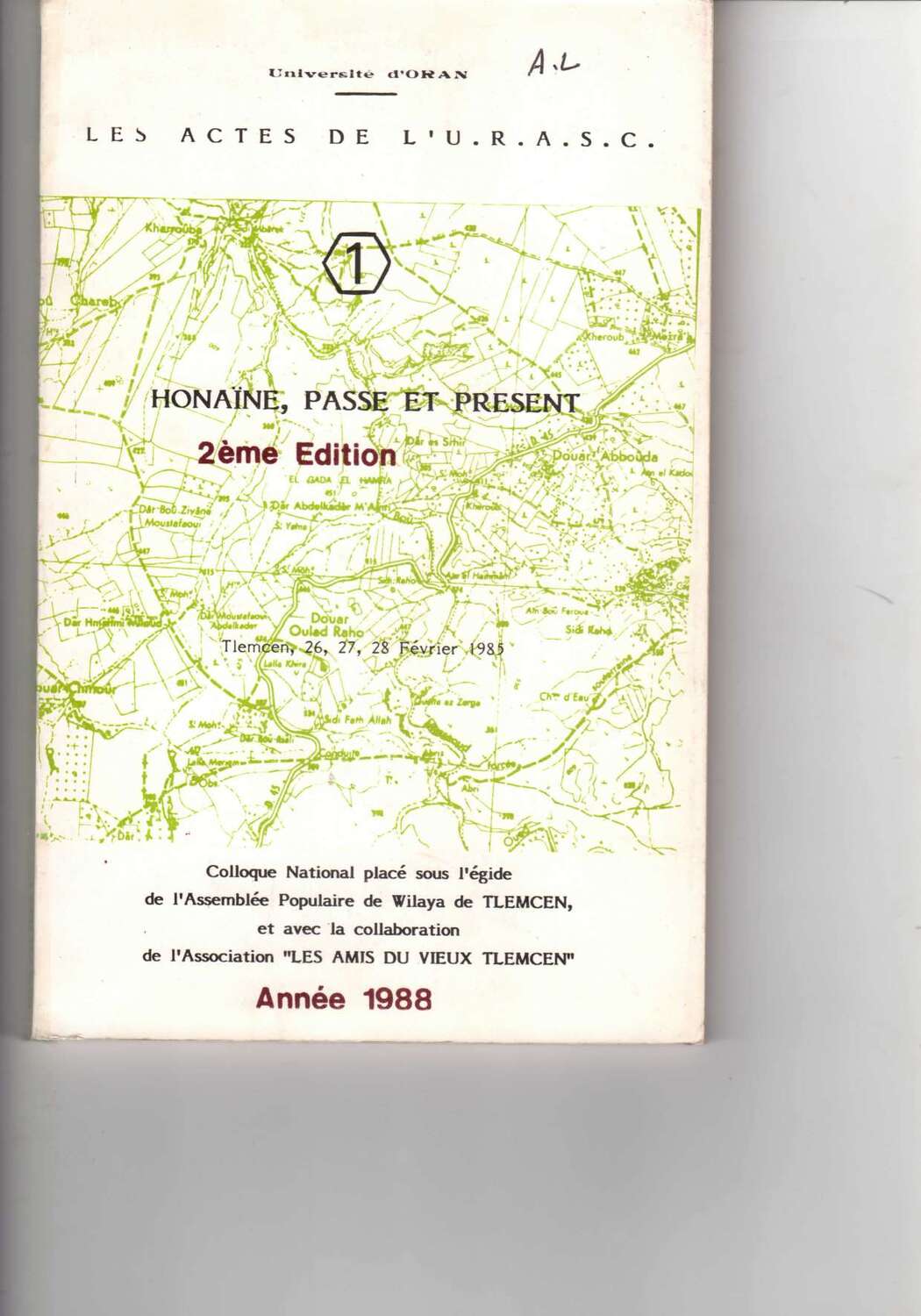 Les actes de l'URASC 1 : Honaïne, passé et présent 2ème Edition Ouvrage