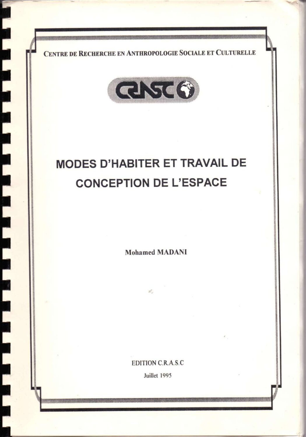 Modes d'habiter et travail de conception de l'espace