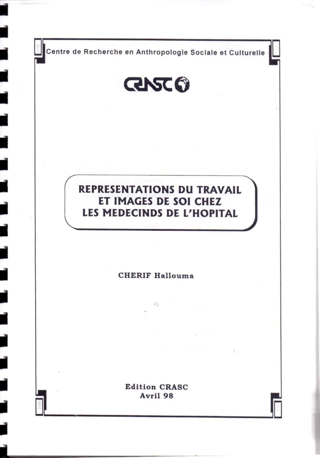 Représentation du travail et images de soi chez les médecins de l'hopital
